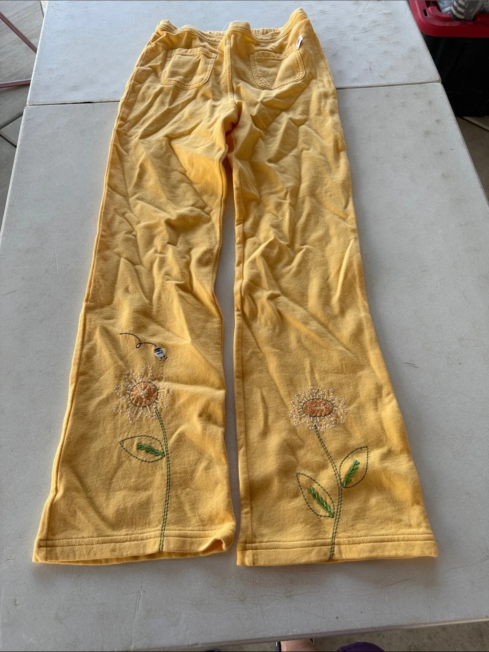Gymboree Yellow Sunflower Embroidered Sweatpants